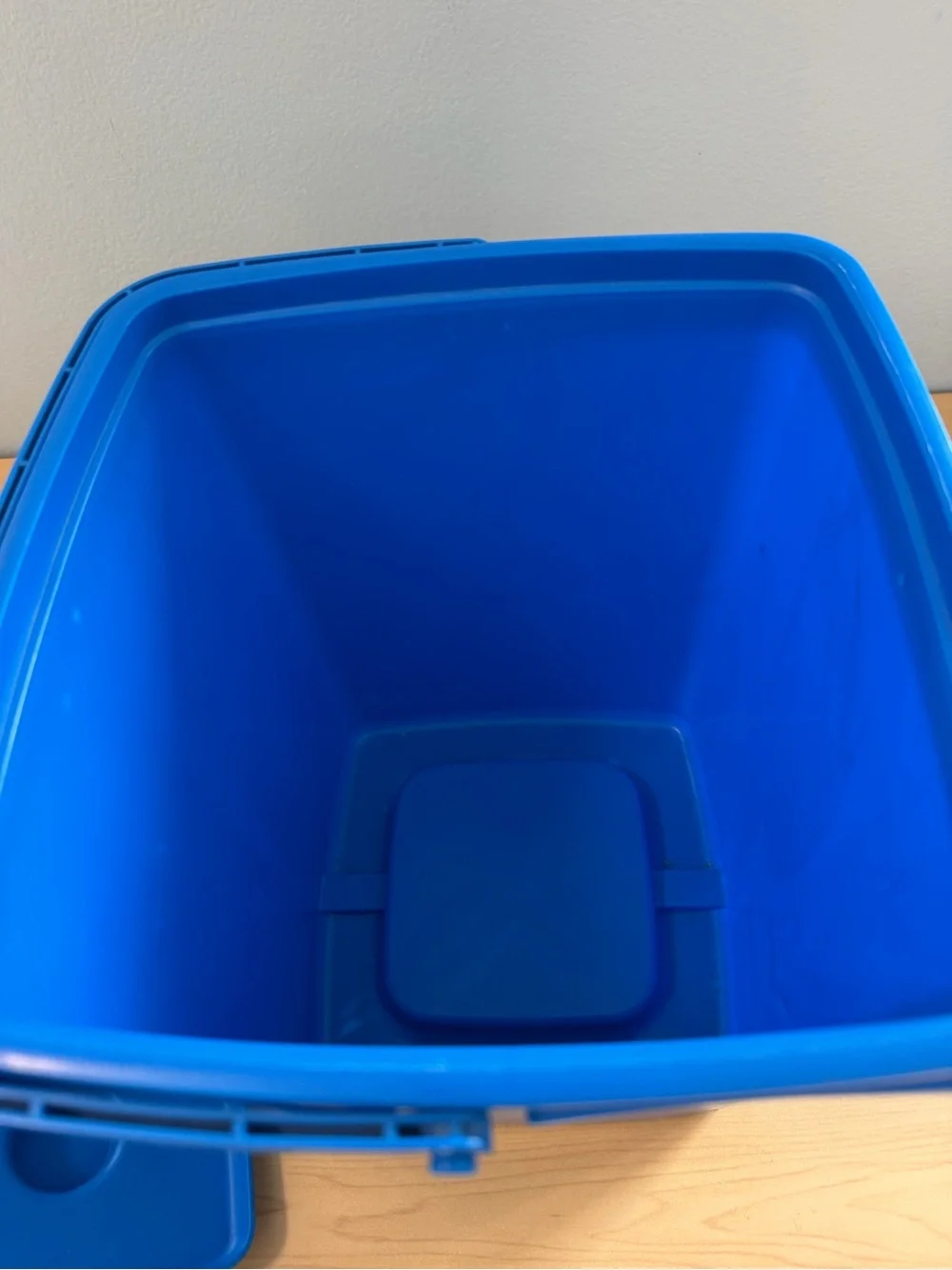 Vintage 1987 Blue Lego Brick Bucket Storage Bin Container With Lid Full Of Legos